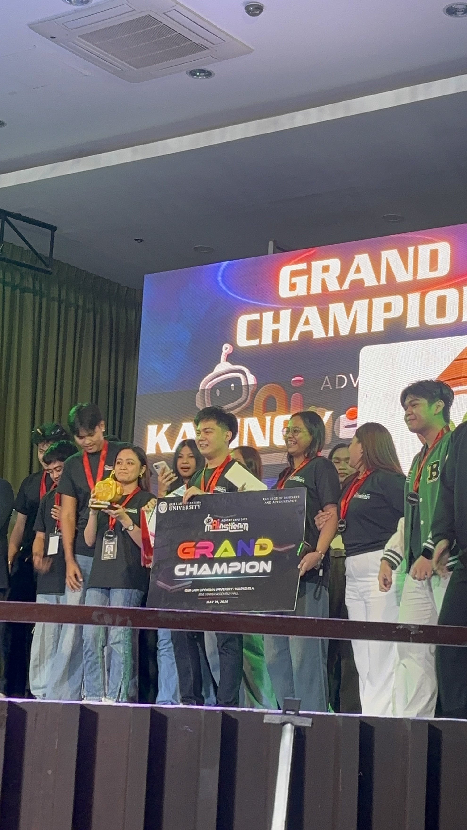 Grand champion announcement on stage